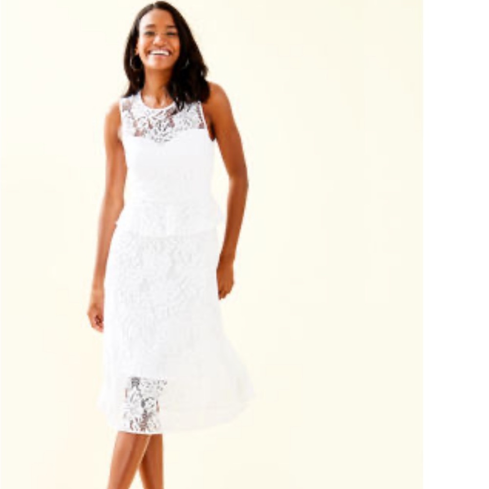 Lilly Pulitzer Resort White Paradise Found, Midi Lace Dress